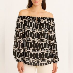 MICHAEL MICHAEL KORS Vintage Silk “Links” Print Top
